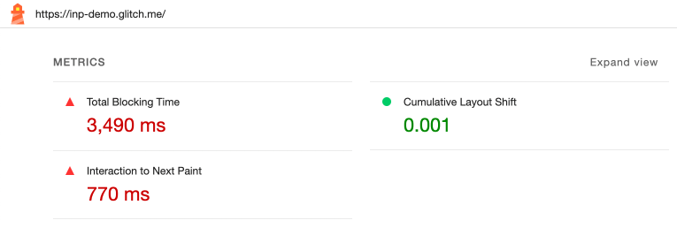 INP value scenario 2