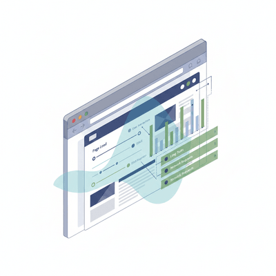Frontend observability dashboard showing Core Web Vitals and performance metrics